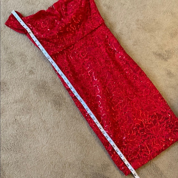 ***NWT*** BISOU BISOU RED SEQUIN OFF THE SHOULDER SHEATH DRESS - Picture 11 of 15
